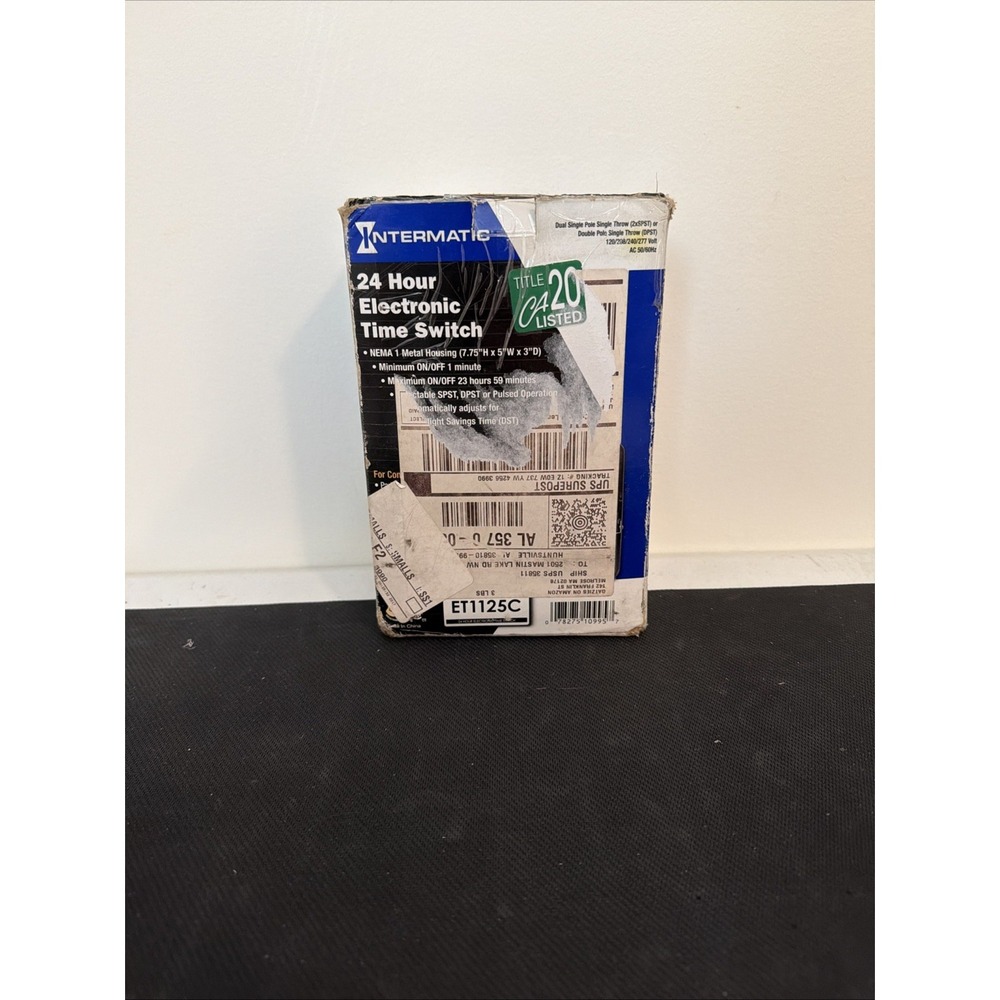 Intermatic ET1125C 30 Amp 24 Hour Electronic Timer 120-277 VAC NEMA 1 Switch